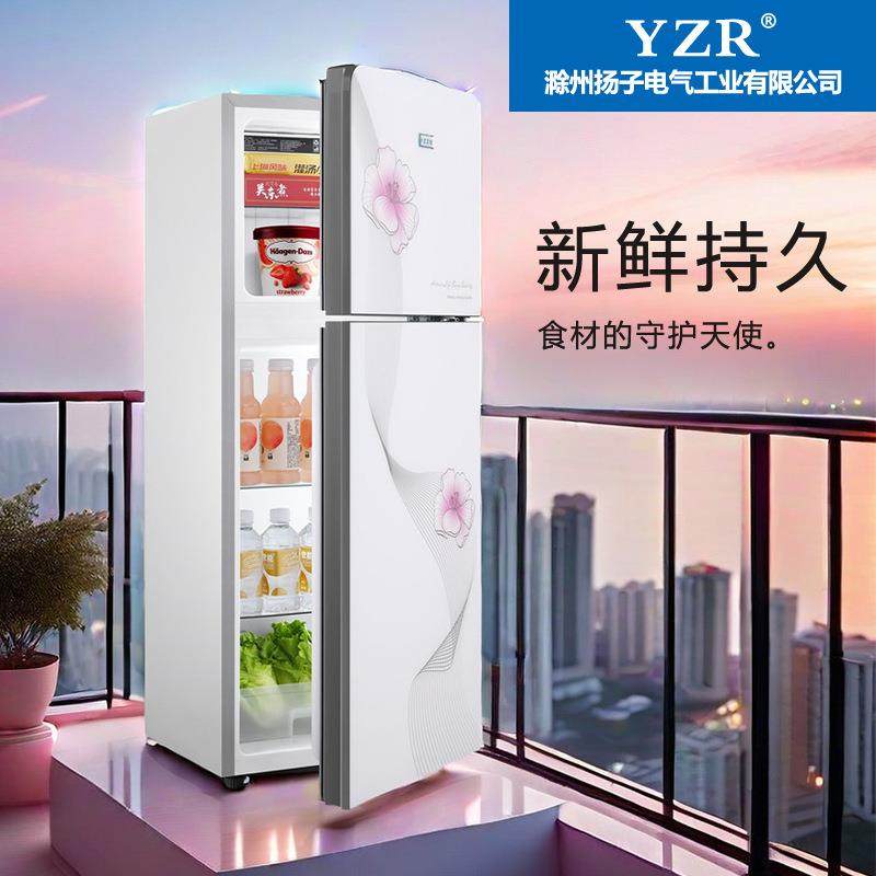 冰箱双开门白色超薄冰柜省电小型租房用一百升左右静音冷藏2到3人