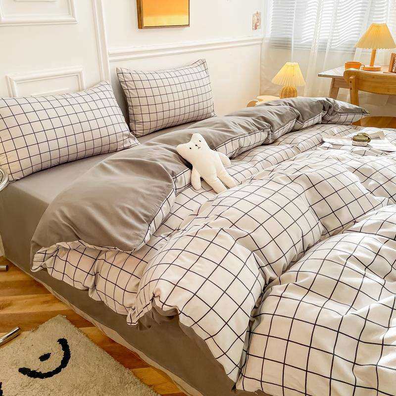 日式纽扣款水洗棉四件套夏裸睡简约民宿条纹格子被套床单床上用品,玩具/童车/益智/积木/模型,毛绒/玩偶/公仔/布艺类玩具,淘宝优惠券,粉丝福利购,淘宝优惠卷