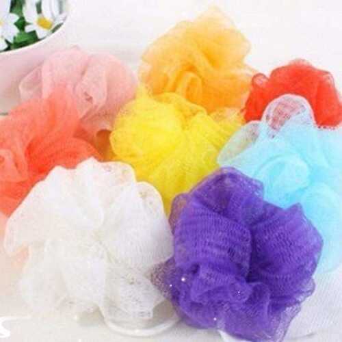 soft bath shower wash body exfoliate puff sponge mesh net