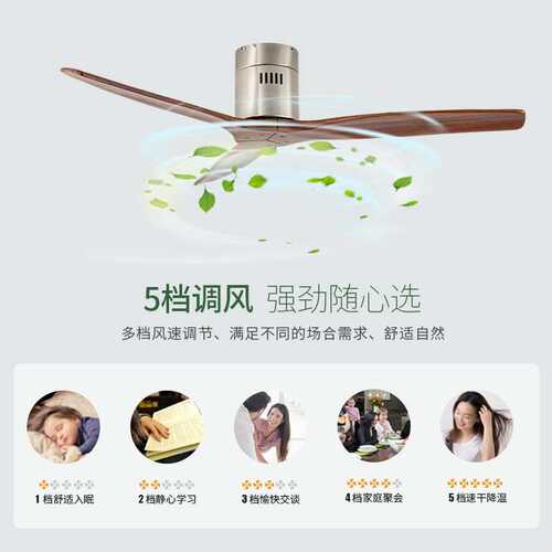 厂家直供 风扇灯现代简约木叶风扇灯餐厅客厅卧室风扇灯家用吊灯