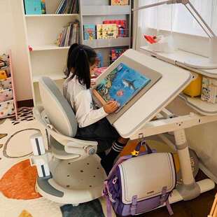 威尔well学习桌大白桌儿童学习桌椅工厂店书桌可升降手摇家用简约