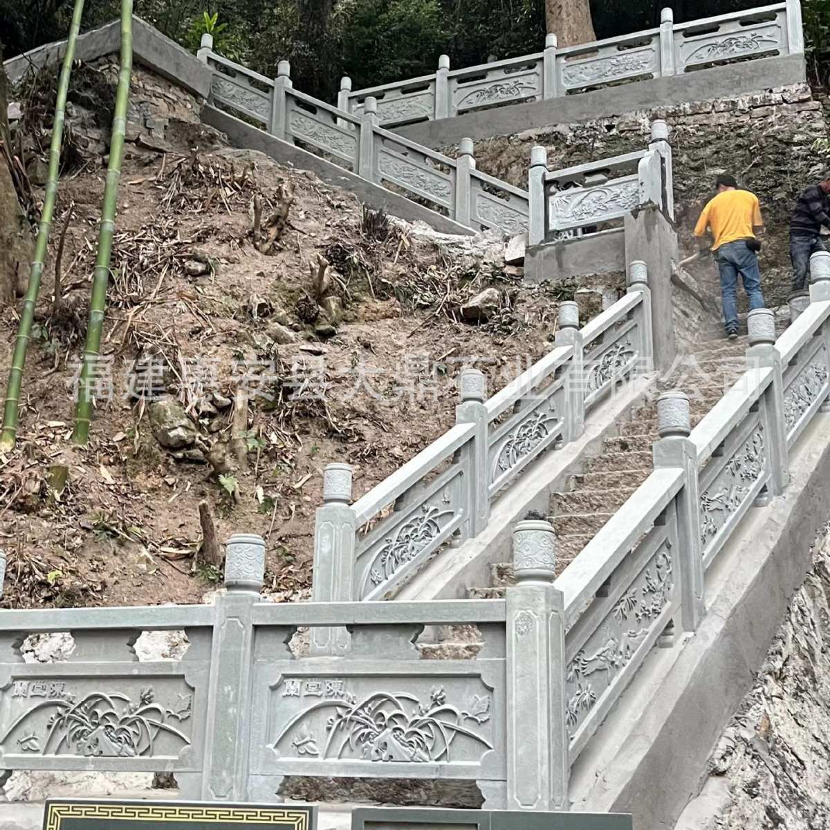 栏杆 花岗岩石围墙石柱 外墙石雕