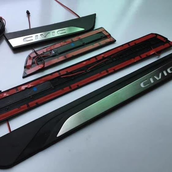 适用于16-20款 本田CIVIC 10代新思域 LED带灯门槛条车门迎宾踏板