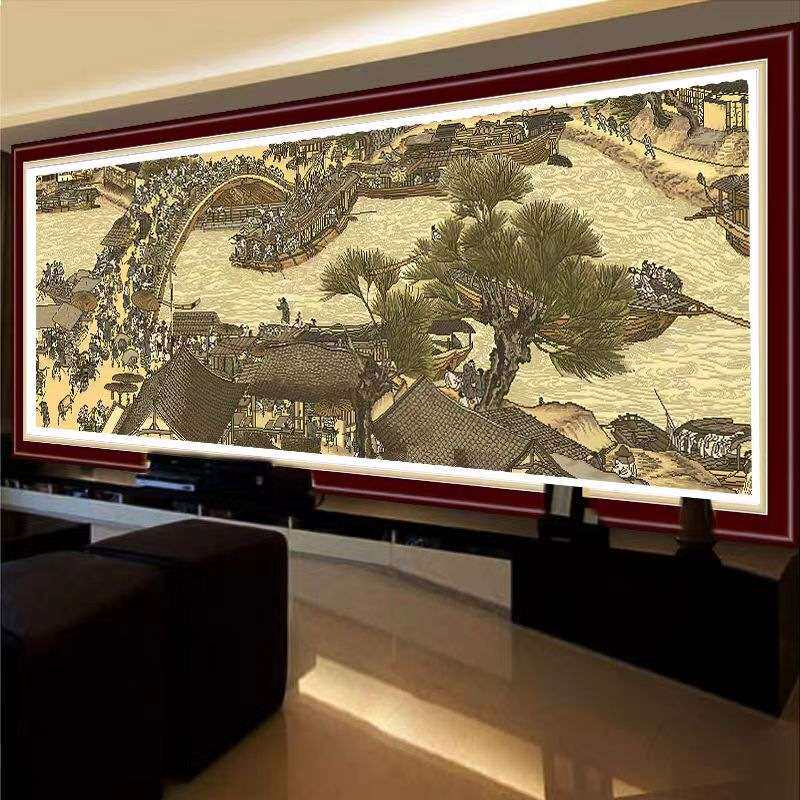宋版清明上河图十字绣2025新款高级客厅大气全景名画手工刺绣大幅