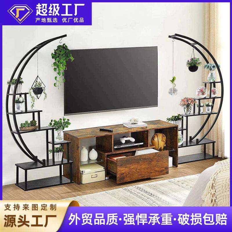 跨境热销大型铁艺花架室内阳台花架摆件简约现代花盆架落地置物架