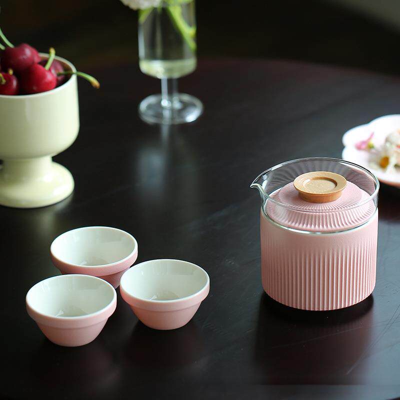 旅行茶具套装陶瓷便携一壶四杯快客杯户外喝茶神器