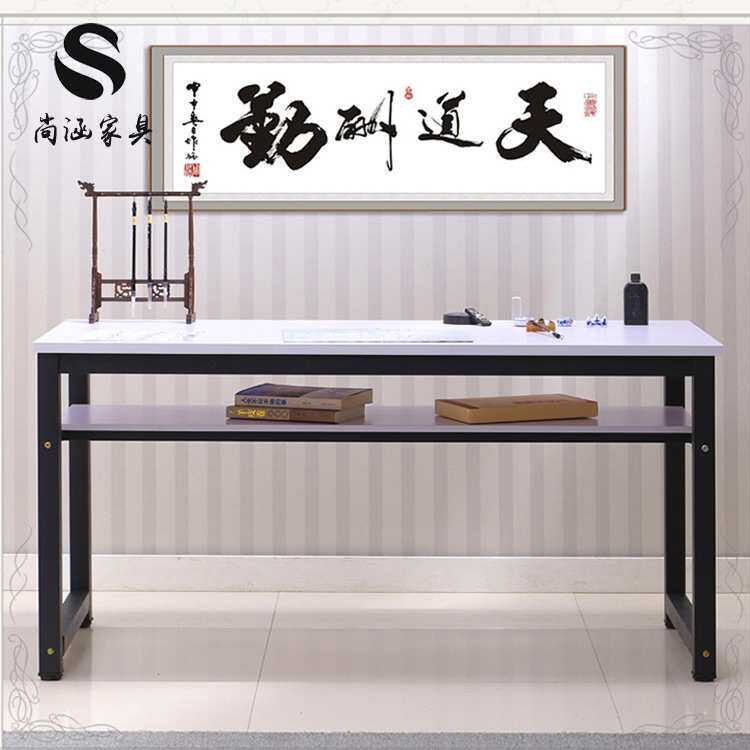 书法桌简易钢木电脑桌家用双层书摄像机配件
