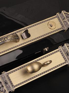 G12392 欧式别墅门锁双开门门锁子母门对开门锁实木门锁