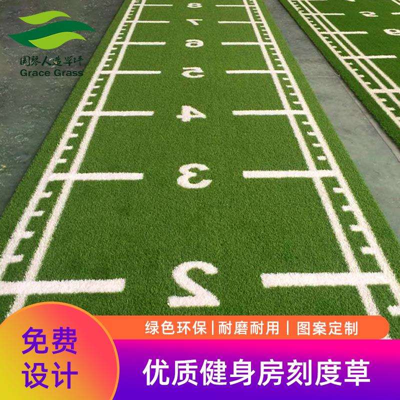 热销健身房推式雪橇草坪带刻度运动地毯工作室私教室内跑道人工仿