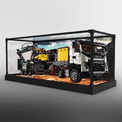 亚克力展示盒适用42175 沃尔沃卡车和绿色动力挖掘机模型罩防尘罩
