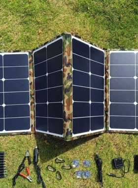 sunpower80W太阳能折叠包RV储能电源光伏发电板轮船游艇离网发电