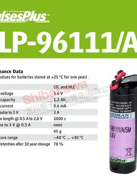TLP-96111/A TLP-96311/A TLP-97111/A Tadiran PulsesPlus 电池