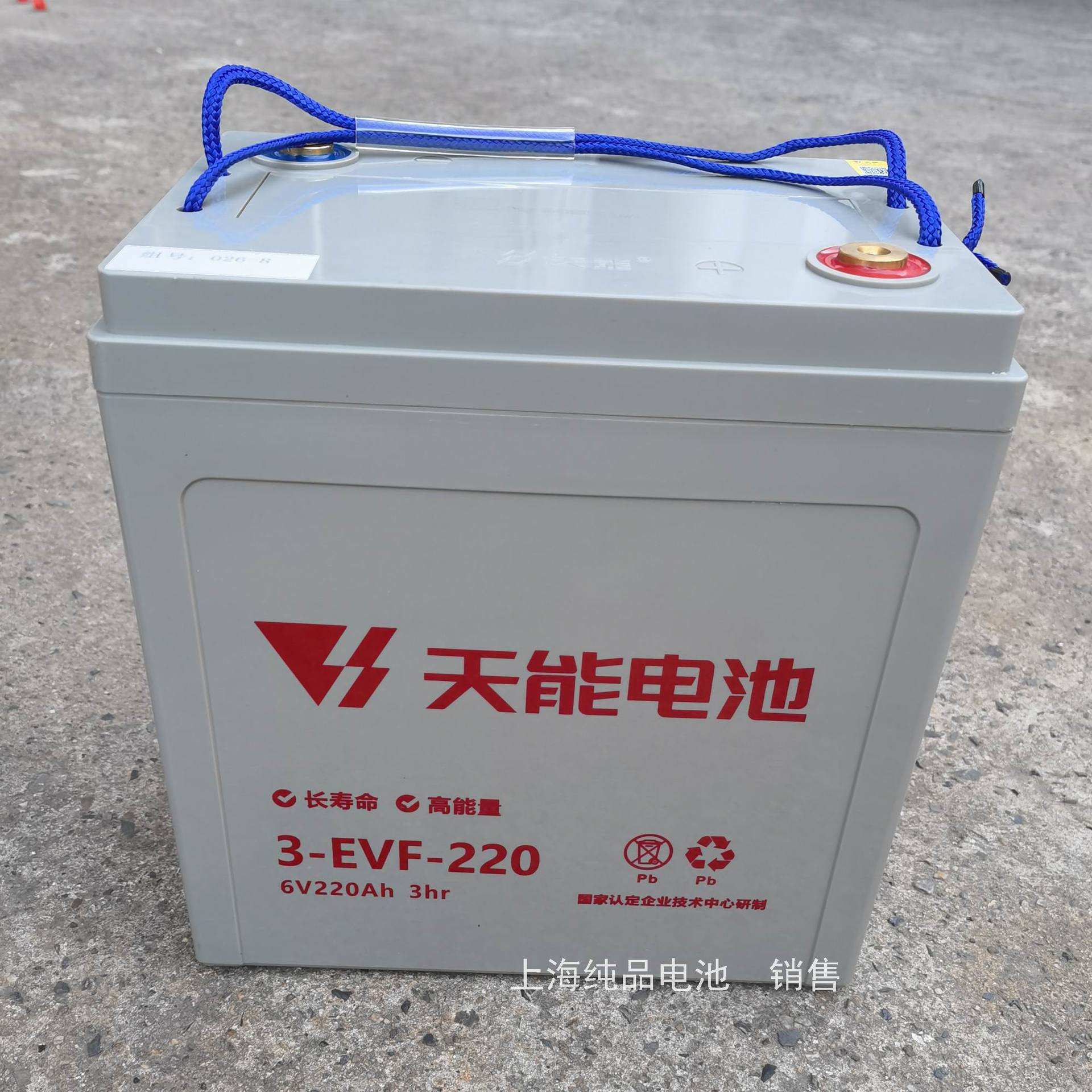 天能3-EVF-220观光车牵引动力电瓶6V220Ah上海苏州旧换新650元1个
