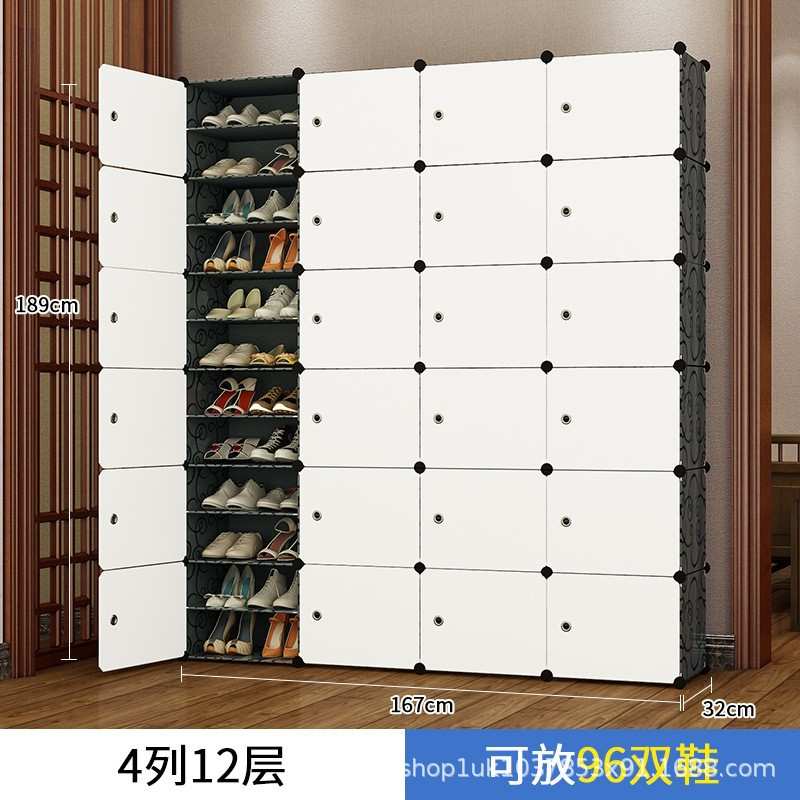 简易多层组合鞋架简约收纳鞋柜家用落地宿舍塑料衣柜置物架柜门口