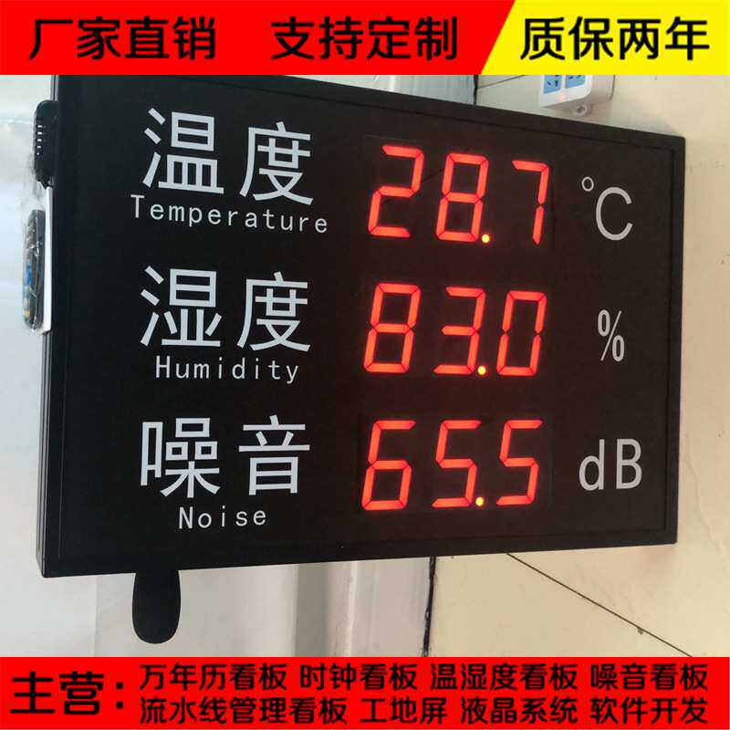 4-20MA模拟量温湿度噪音电子看板RS485通信甲醛负氧离子LED显示屏
