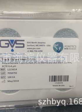 GVS聚碳酸酯核径迹蚀刻膜PCTE亲水膜孔径0.4um直径47mm 1215617