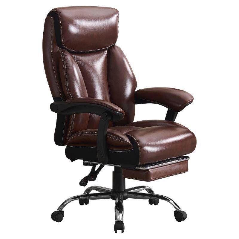 电脑椅家用真皮老板椅商务旋转椅子可躺可睡升降懒人办公室办公椅