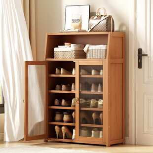 竹山下简约大容量鞋柜高透亚克力磁吸静音门进门鞋架入户收纳柜子