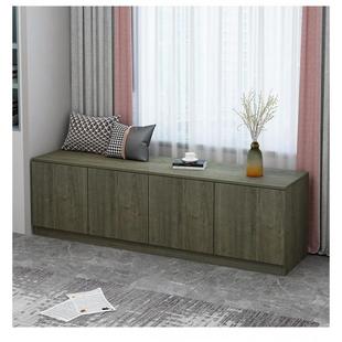 飘窗柜可坐客厅床头长条柜落地柜阳台柜储物柜家用矮柜按压式柜门