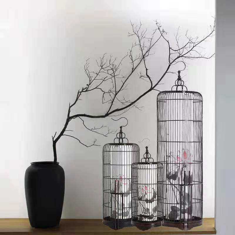 餐厅吊灯竹编茶室禅意创意个性简约田园风格创意商场装修灯具竹灯