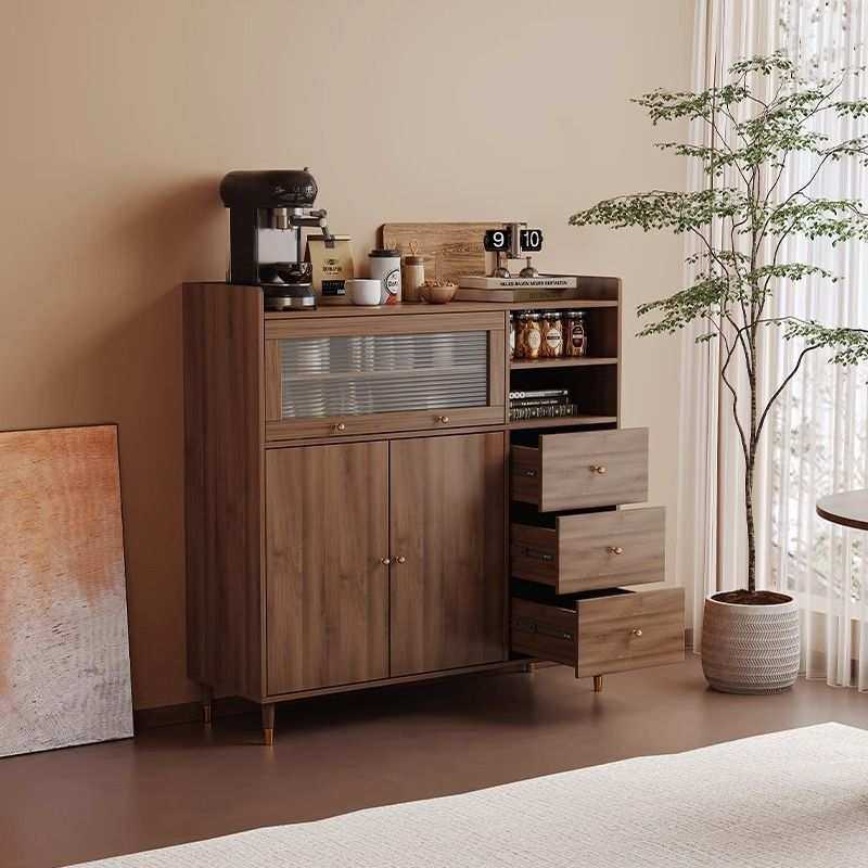 2024新款餐边柜中古风客厅靠墙黑胡桃木餐桌茶吧机沙发边柜置物柜,3C数码配件,摄像机配件,淘宝优惠券,粉丝福利购,淘宝优惠卷