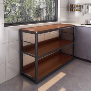 厨房多功能置物架落地靠墙一体收纳架家用切菜桌子工作台多层边柜