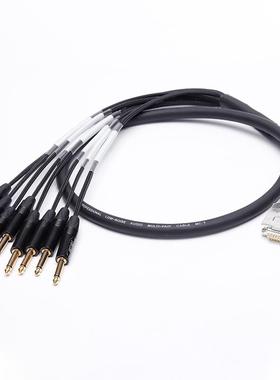 DB25公转8个6.35插头Protools HD连接线8个6.5输出辫子扇尾线音频