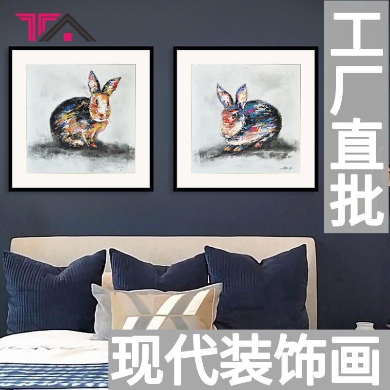半手绘动物油画定制壁画挂画装饰画客厅卧室墙画纯轻奢风画纯彩绘