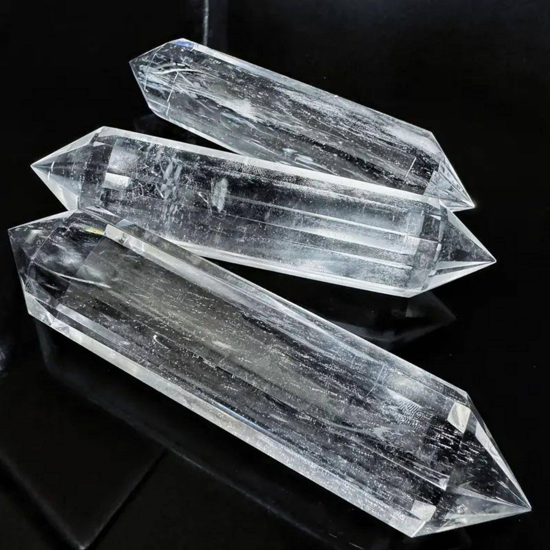 天然水晶沃格尔多切面白水晶熔炼柱24面多棱柱水晶工艺品灵摆