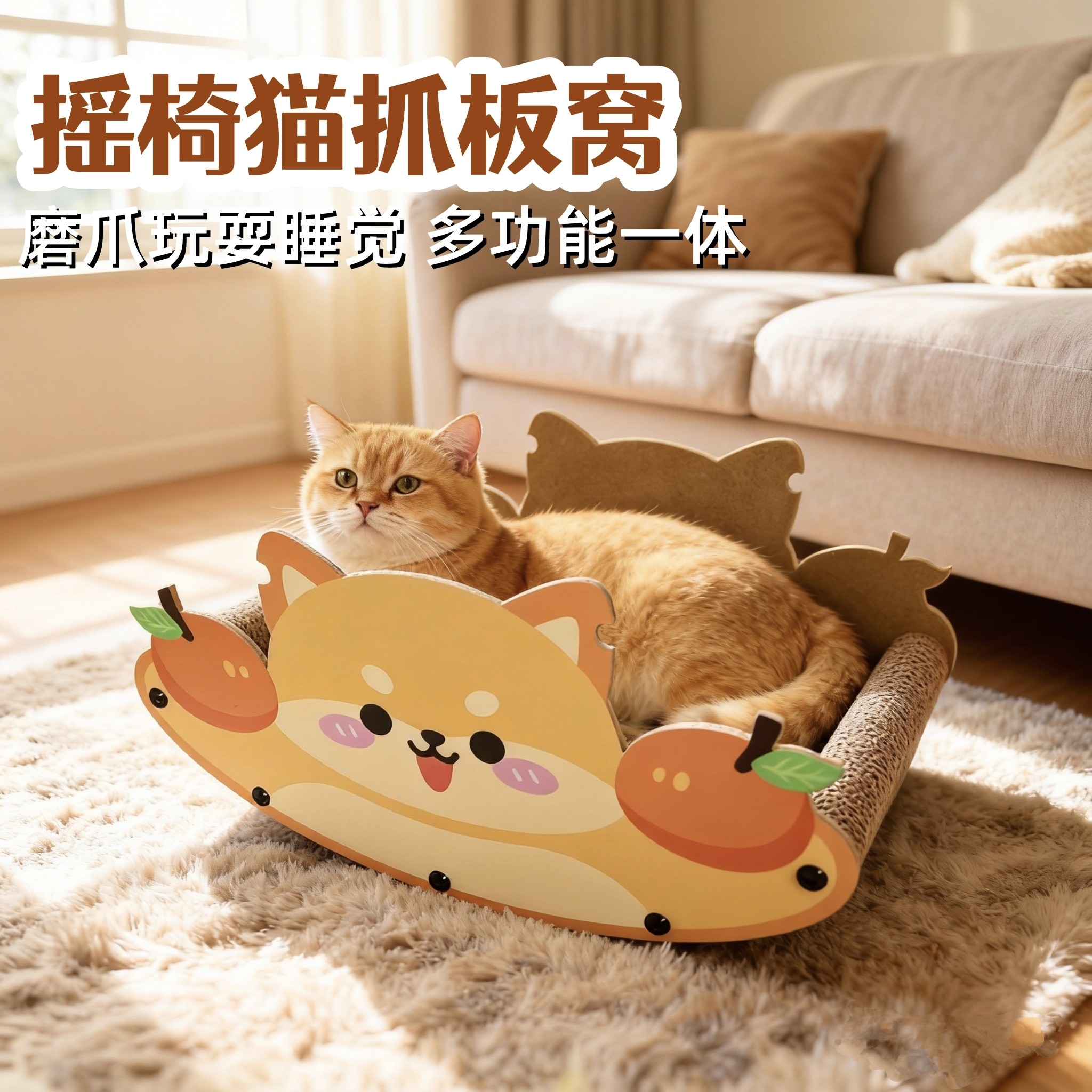 良枢摇椅猫抓板窝四季通用