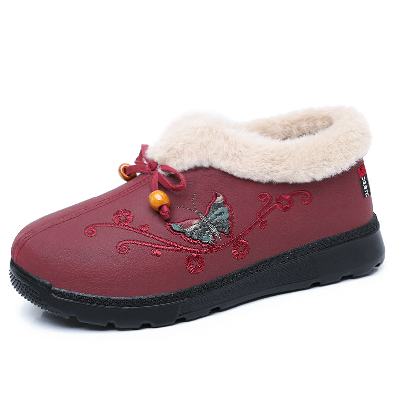 双星老人鞋女正品冬季加绒软底防滑一脚蹬妈妈鞋中老年舒适健步鞋,女鞋,棉鞋,淘宝优惠券,粉丝福利购,淘宝优惠卷