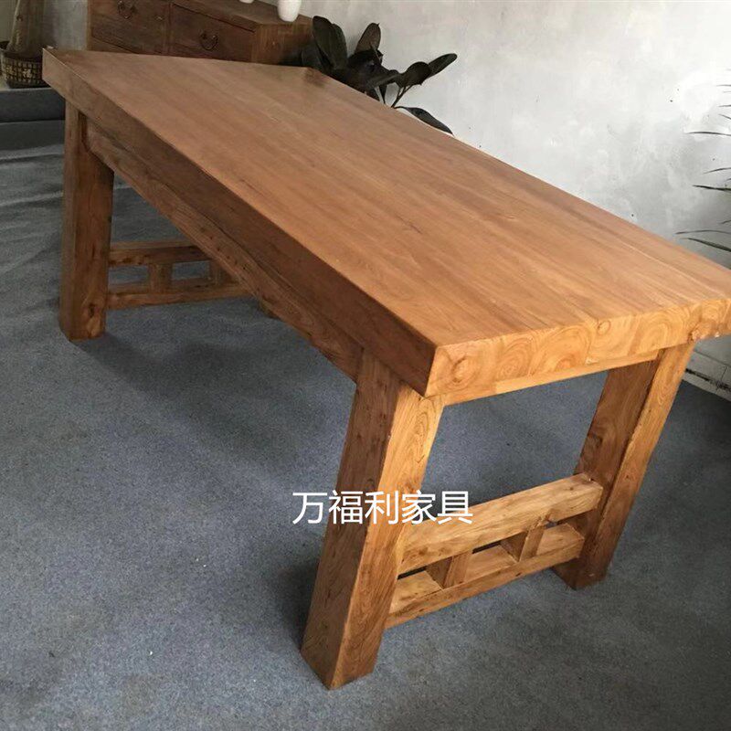 板榆木大板桌吧台板台面老餐桌工作写窗台台字台桌面板隔板定制