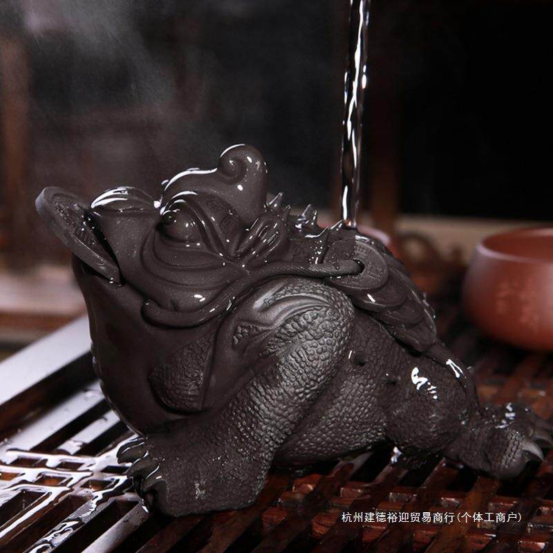 紫砂茶宠摆件可养金蟾茶具茶玩茶桌纯蟾蜍精品手工茶台茶道零配件