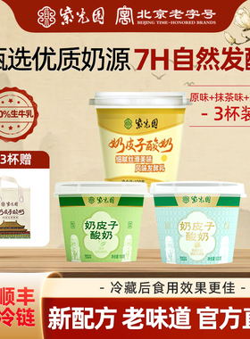 紫光园奶皮子酸奶旗舰店风味凝固酪乳制品北京老字号清真小吃送礼