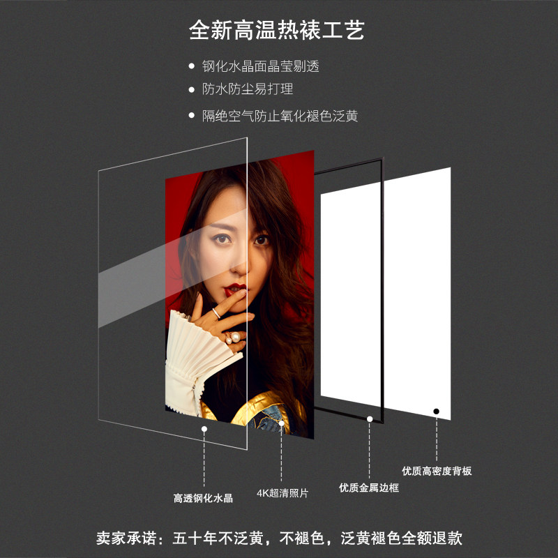 金属窄边水晶框定制影楼婚纱照放大挂墙相框全家福结婚洗照片床头