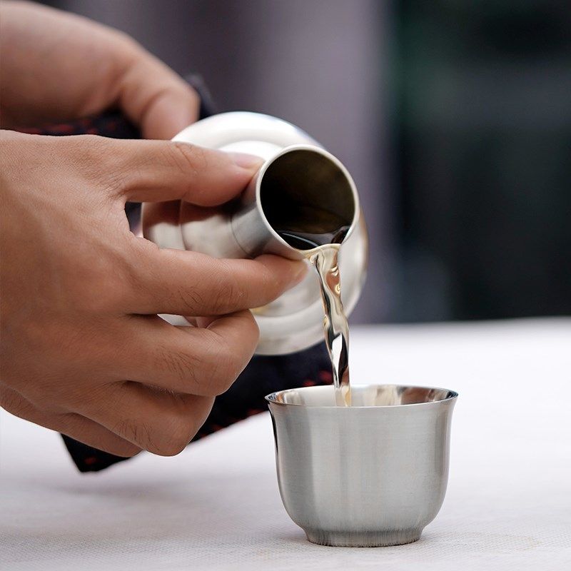 锡酒壶高纯锡温酒壶套装热酒器烫酒具半斤黄酒锡器忘忧
