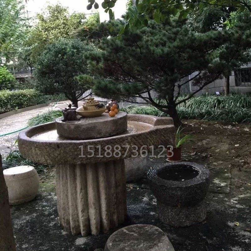老旧石磨茶台石磨茶桌石磨茶台复古怀旧民间旧石器家用石桌摆件