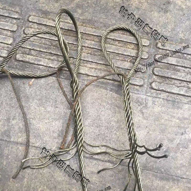 可订制 丝绳吊索具索头钢人工编织起重钢丝绳压环索扣 3T58TT