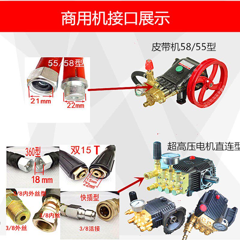 55 58超高压洗车机钢丝管双层加厚清洗机水泵防爆管洗车店用