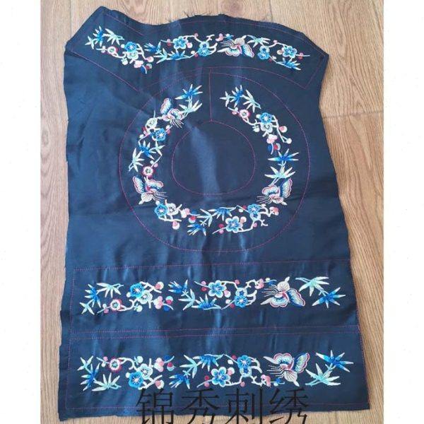 清代女氅衣绣片辅料领托肩复古刺绣绣布