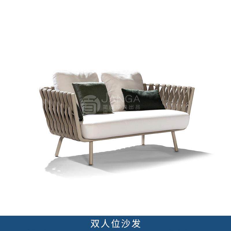 户外沙发庭院花园藤编茶几组合现代北欧创意藤椅客厅阳台景区家具