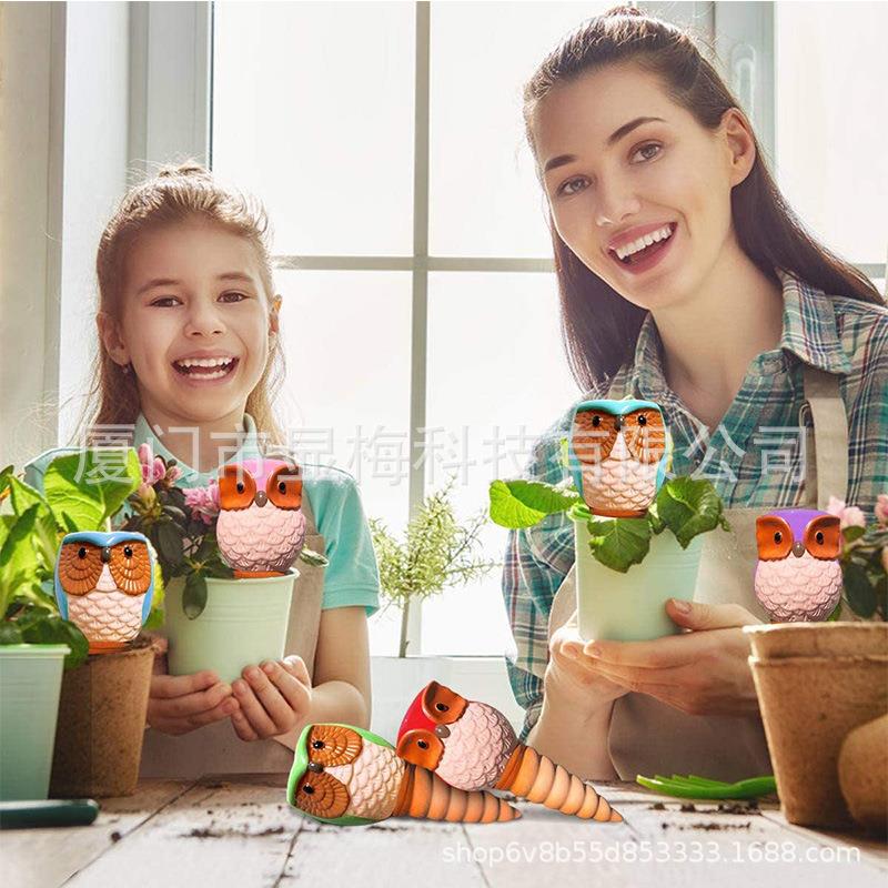 户外植物盆栽加湿器猫头鹰渗水器懒人出差神器浇花浇水滴水器跨境