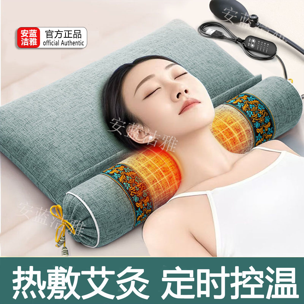 颈椎枕成人曲度变直修护睡觉专用护颈椎助睡眠荞麦壳枕头圆柱硬枕