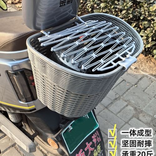 电动车后置车筐电动摩托车后尾挂篮置物神器车篓后用靠背菜篮子