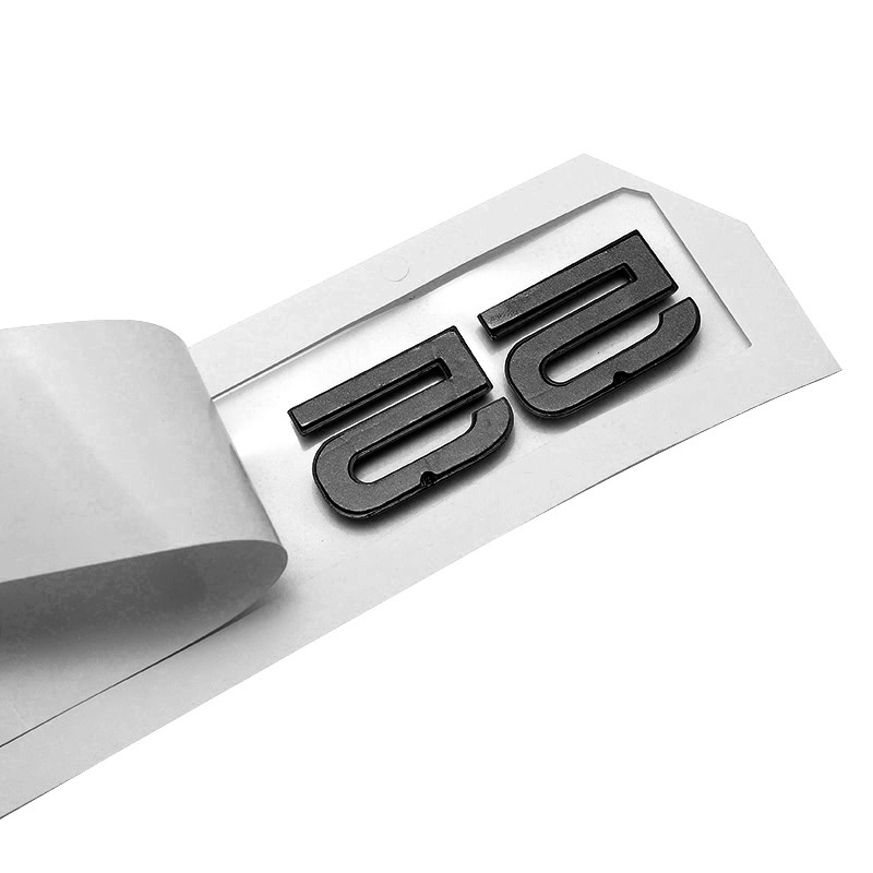 奥迪黑色车标A3A5A7改装四环45四驱标40TFSI排量尾标字母标装饰贴