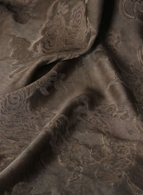 壹卷秀2023秋冬新品100%高密人丝炒色植物提花面料上衣袍子05659