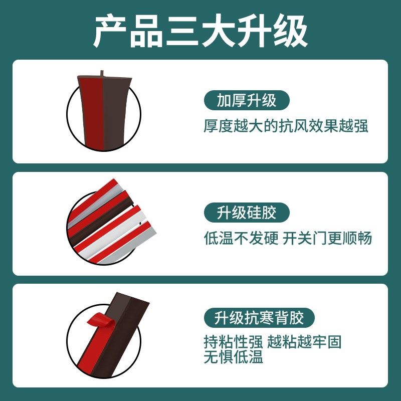大门缝底挡风防漏风密封条加厚门底阻风器卧室木门堵缝防蟑螂门贴