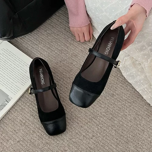 仙女风温柔法式单鞋女春秋2026新款平底孕妇一脚蹬软底奶奶豆豆鞋