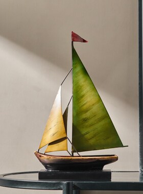 创意一帆风顺帆船模型摆件客厅电视柜酒柜办公室桌面高档装饰
