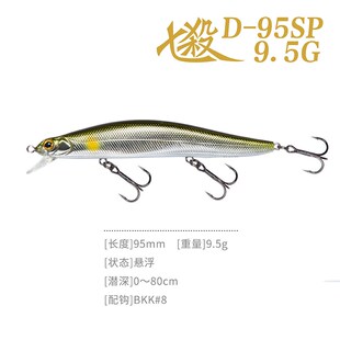 DNE七杀远投缓沉悬浮米诺路亚饵假饵鲈鱼翘嘴鳡鱼抽停饵95/110sp